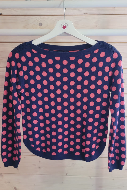 Fun polka dot sweater from Gap, Navy & Coral 12 to 13 years
