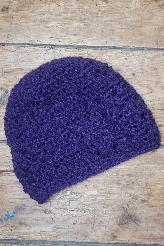 Navy Hand Crochet Hat 3-6 years approx.