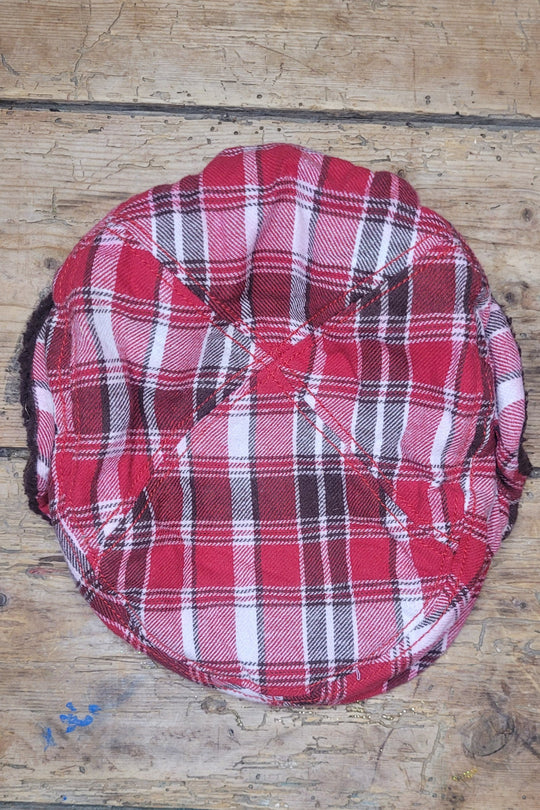 Red Tartan Fleece-lined Tartan Flat Cap 6-12 months