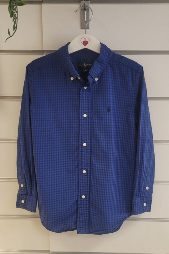 Ralph Lauren Blue Checked Shirt - 6 years