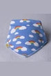 Blue Rainbows and clouds organic cotton DribbleBoo bandana bib