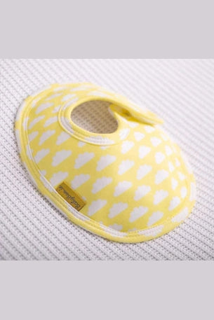 LittleBoo Lemon with white clouds organic cotton LittleBoo baby bib