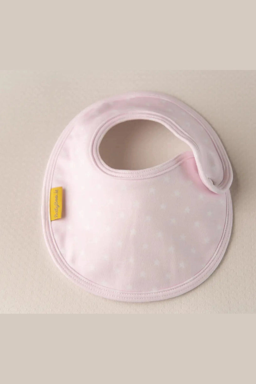 Light pink stars organic cotton LittleBoo baby bib – Lovely Things
