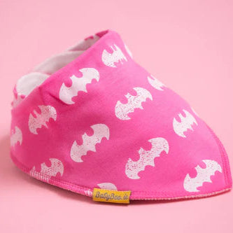 Pink Batman organic cotton DribbleBoo bandana