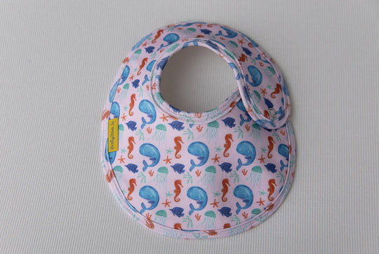 LittleBoo Sea friends pink organic cotton LittleBoo baby bib