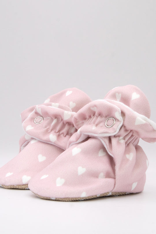 Pink - Baby Booties That Stay-On With Non-Slip Soles | Snugabugz