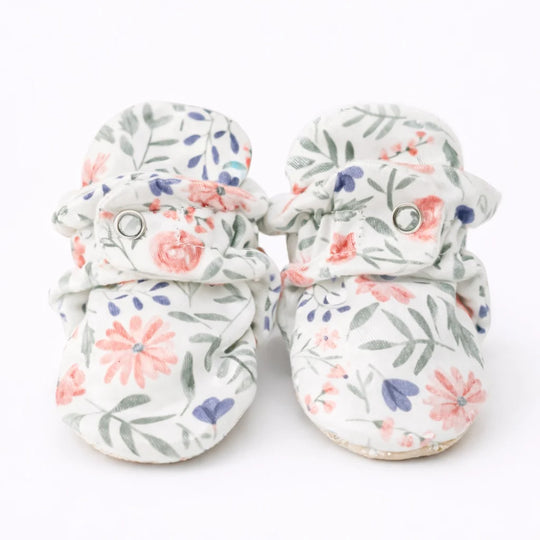 Floral Print - Baby Booties That Stay-On With Non-Slip Soles | Snugabugz