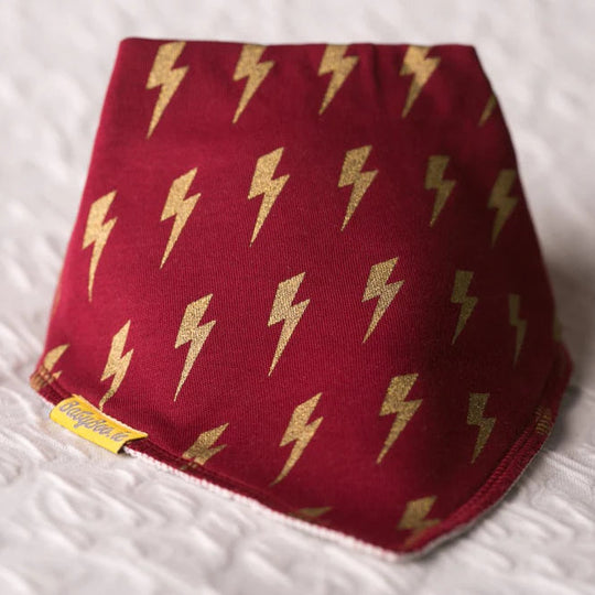 Golden bolts organic cotton DribbleBoo bandana bib