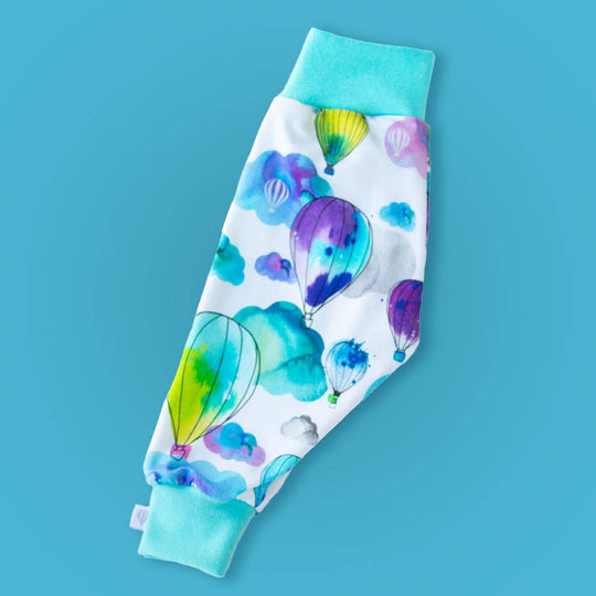 Hot Air Balloons Organic Leggings (Aqua): 12-18 months