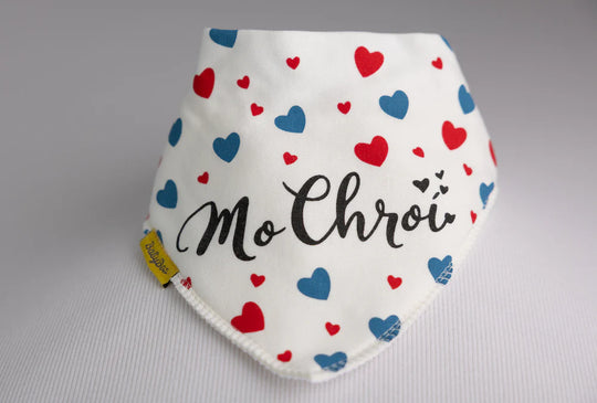 Mo Chroí (My Heart) organic cotton DribbleBoo bandana bib