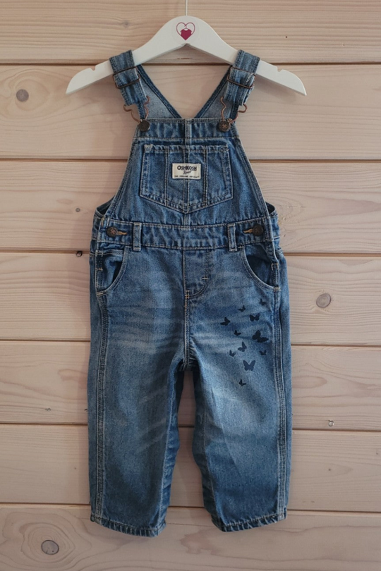 Classic OshKosh 'gosh Denim Dungarees with Butterfly Detail Kids Casual Dungarees 18Ms