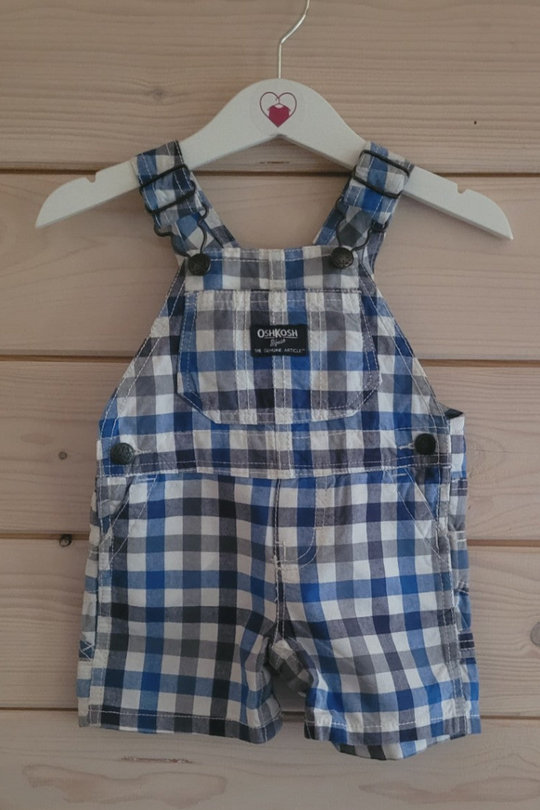 Classic OshKosh 'gosh Baby Blue Check Baby Dungarees 6M