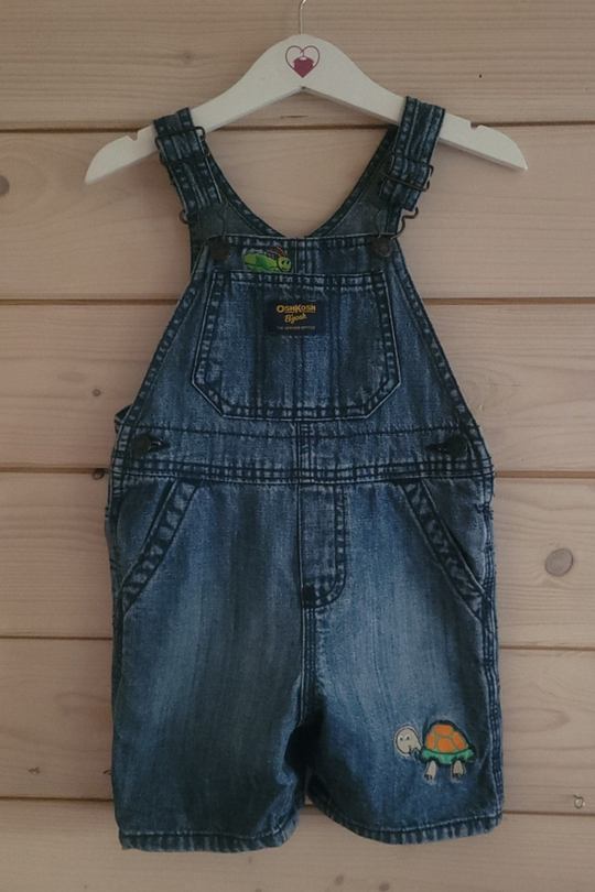 Classic OshKosh 'gosh Denim Overalls with Turtle Patch Unisex 24M