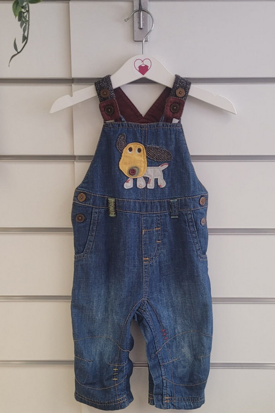 Next Baby Denim Dungarees - 6-9 months
