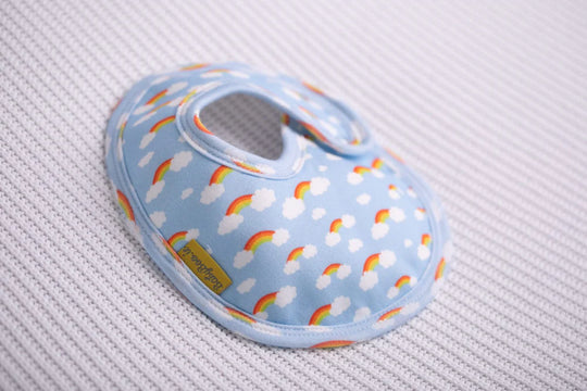 LittleBoo Rainbows and clouds organic cotton LittleBoo baby bib