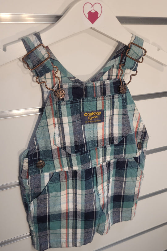 OshKosh B'gosh Shortalls Plaid - 6 months