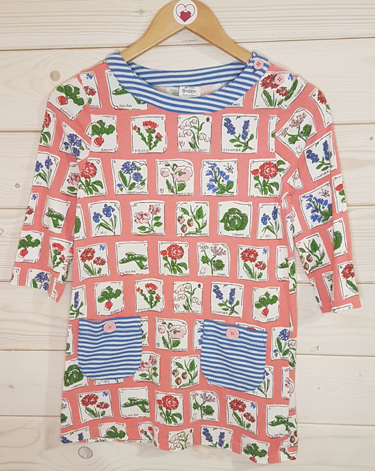 Pink, blue and white flower dress (11-12 years)